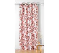 LINDER - Rideau Tissus Upcyclé - Tissé et Teint en France - Rideau Style Nature - Finition Œillets Canon de Fusil - Coloris Orange Terracotta - Dimensions 140x240cm - Collection Amélie