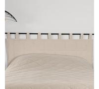 LINDER Tête de lit en tissu rembourré - Tissu tissé et teint en France - Finition Patte - Couleurs Lin - Dimensions 160 x 70 cm - 100% lin et ouate 100% polyester - Collection LIBECCIO