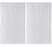 Linder Vitrage à la Paire, Polyester, Blanc, 45x180 cm (Lot de 2)