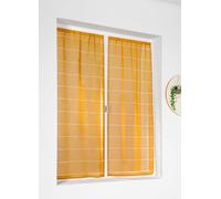 LINDER - Vitrages à la Paire cordelette Polyester Jaune 160 x 70 cm