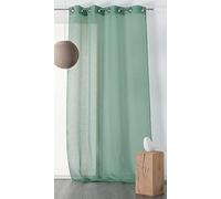 Linder Voilage 100% Lin Voile DE Lin Coloris Vert Sauge Finition Oeillets Canon de Fusil en 145x260cm