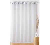 LINDER - Voilage Bouclette - Finition Œillets Couleur Canon de Fusil - Coloris Blanc Neige - 290x240cm - 100% Polyester - Collection Boucline