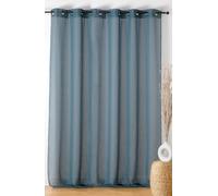 LINDER - Voilage Bouclette - Finition Œillets Couleur Canon de Fusil - Coloris Bleu Orion - 290x240cm - 100% Polyester - Collection Boucline