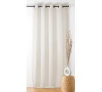 LINDER - Voilage Bouclette - Finition Œillets Couleur Canon de Fusil - Coloris Écru - 140x240cm - 100% Polyester - Collection Boucline