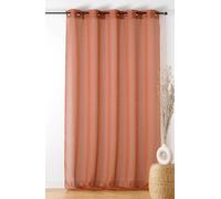 LINDER - Voilage Bouclette - Finition Œillets Couleur Canon de Fusil - Coloris Orange Brique - 290x240cm - 100% Polyester - Collection Boucline