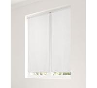 LINDER Voilage Paire de Vitrage - Passe Tringle - Blanc Azuré - 45x120cm - 100% Polyester - Certifié Oeko -TEX - Tissé et Teint en France - Collection Etamine Givrée