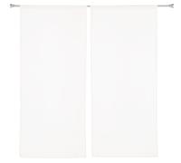 LINDER Voilage Paire de Vitrage - Passe Tringle - Blanc Azuré - 60x140cm - 100% Polyester - Certifié Oeko -TEX- Tissé et Teint en France - Collection Etamine Givrée