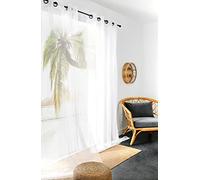 LINDER voilage STOP MOUSTIQUE élimine les moustiques - Tissé et teint en France - Finition Oeillets canon de fusil - Coloris Blanc - Dimensions 145x260cm - 100% Polyester