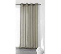 LINDER - Voilage uni et tamisant en Poly/Lin Polyester Kaki 240 x 150