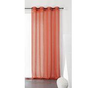 LINDER - Voilage uni et tamisant en Poly/Lin Polyester Orange 240 x 150