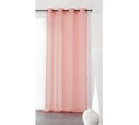 LINDER - Voilage uni et tamisant en Poly/Lin Polyester Rose Pale 240 x 150