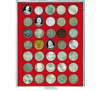 LINDNER Das Original Box Monnaies Standard à 35 alvéoles carrés pour Monnaies/Capsules jusqu'à Ø 36 mm