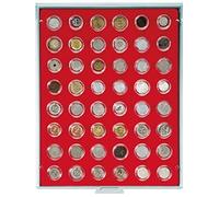 LINDNER Das Original Box Monnaies Standard à 48 alvéoles Ronds pour Monnaies Ø 26 mm