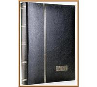 LINDNER Das Original Classeur Elegant Cuir pour Timbres avec 60 Pages Noires, 230 x 305 x 45 mm, Noir
