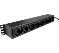 Multiprise Horizontale Rack 19" 1.5U, 8 Prises Schuko avec interrupteurs