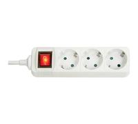 Lindy Multiprise 73101 – 3 prises Schuko avec interrupteur marche/arrêt, blanc