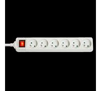 Lindy 73126 Multiprise 6 Prises Type E 3680W Blanc Installation Intérieure avec Interrupteur Marche/Arrêt - Température de Fonctionnement -4°C à 40°C