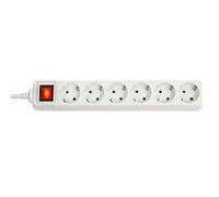 Lindy 73103 Multiprise 6 Prises, avec Interrupteur Marche/arrêt, Blanc