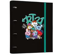 Line Friends BT21 Classeur A4 Rigide 4 Anneaux Noir