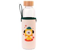 Line Friends BT21 Gourde en Verre 500ml Réutilisable Motif CHIMMY avec Étui