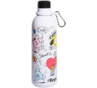 Line Friends BT21 Gourde Isotherme 500ml Double Paroi en Acier Inoxydable Blanc / Noir