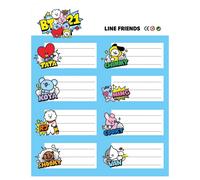 Grupo Erik - Pack de 16 Étiquettes Autocollantes de 8 x 4 cm, BT21 | Étiquettes Scolaires, Étiquettes de Noël, Étiquettes pour Cahiers et Pochettes