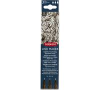 Line Maker 2305560 Set Of 3 Fineliner Markers, Assorted Tips, Quick Drying Ink, Ideal For Sketching, Writing, Illustrating And Colouring, Professional Quality