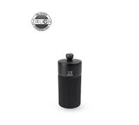 Line Moulin à sel manuel en bois et aluminium, noir mat, 12 cm