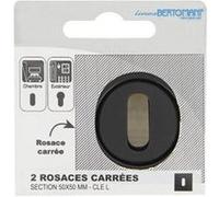 LINEA BERTOMANI Lot de 2 rosaces, LINEA BERTOMANI, trou de clé Wagram zamak D3, noir mat Noir G