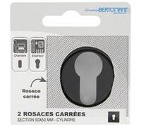 LINEA BERTOMANI Lot de 2 rosaces, LINEA BERTOMANI, trou de cylindre Wagram zamak D3, noir mat Noir G