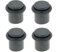 LINEA BERTOMANI Lot de 4 butées de porte à visser CHRISLIGNE Bu268lx4/101e aluminium noir Diam.2 x H.2.5 cm G
