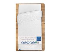 LINEA by Böhmerwald - Nature - Couette en 60% Lin et 40% Coton, Légère pour l'Été, 200 x 220 cm, Convient aux Personnes Allergiques, Lavable à 40 °C Cycle Délicat, Fabriquée en Allemagne