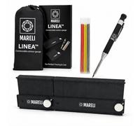 LINEA Jauge de Contour 13+25 cm Connectable à l'infini avec Verrou de Forme - Kit Noir avec Crayon Pro, Mines, Sac & Boîte - Gabarit Outil Traçage Découpe Bois Carrelage Parquet, Idée Cadeau Bricolage