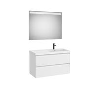Linea pack (meuble+lav asymétrique droite+miroir eidos) 2 tiroirs 1000mm blc mat - ROCA A852498509
