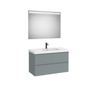 Linea pack (meuble+lavabo centré+miroir eidos) 2 tiroirs 1000 cm bleu polaire - ROCA A852497596