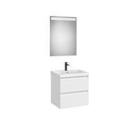 Linea pack (meuble+lavabo+miroir eidos) 2 tiroirs 60 cm blanc mat - ROCA A852494509