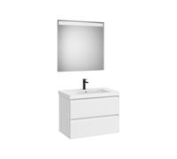 Linea pack (meuble+lavabo+miroir eidos) 2 tiroirs 80 cm blanc mat - ROCA A852495509