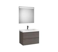 Linea pack (meuble+lavabo+miroir eidos) 2 tiroirs 80 cm noyer foncé - ROCA A852495597