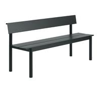 Muuto Banc Linear Steel avec dossier Noir. 170x34 cm