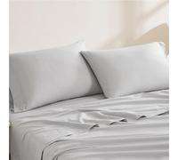 Linen Closet Lot de 2 taies d'oreiller Standard en Coton Bio de 144 Fils au Pouce carré, Gris Clair