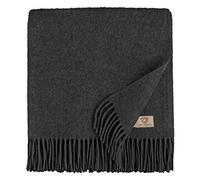 Linen & Cotton Couverture Chaude et Douce Couverture Confortable Columbus - 100% Pure Laine de Nouvelle-Zélande, Anthracite (140 x 200 cm) Plaid en Laine, Dessus de Lit, Couvre-Lit, Jete de Canape