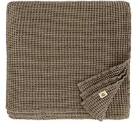 Linen & Cotton Couverture Couvre-lit Gaufré Waffle Pique Enzo - 48% Lin, 52% Coton, Taupe (180 x 230 cm) Courtepointe Jeté Dessus de Lit Canapé Plaid d'Été d'hiver pour 1 ou 2 Personnes Chambre Salon