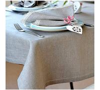 Linen & Cotton Élégante Nappe Ajourée en Tissu Florence - 100% Lin, Beige Naturel (143 x 300 cm) Lavable Rectangulaire Grande Longue Festive pour la Décoration de Table de Cuisine Mariage Reception