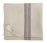 Linen & Cotton Vintage Shabby Chic Nappe de Table en Tissu Provence - 100% Lin Lavé, Beige Naturel Noir (136 x 300 cm) Rayée Épaisse Champetre Rectangulaire Grande Longue pour Maison Cuisine Noël