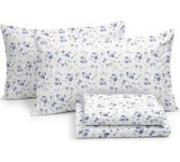 Linen Market Double-Brushed Patterned Microfiber Twin Sheet Set 3 Piece - Oeko-TEX Certified Ultra Soft & Wrinkle-Free - 16" Deep Pocket Sheets - Easy Care Twin Size - Blossoms Light Blue
