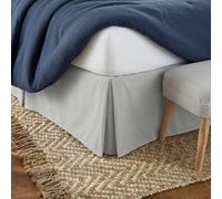 Linen Market Pleated Bed Skirt Jupe de lit plissée à Volants, Microfibre, Gris Clair, Entier