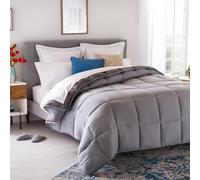 Linenspa Couette 4 saisons en microfibre - Ultra doux, Couette 200x200 cm, 2 personnes, Couverture Gris / Charbon
