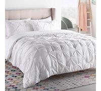 Linenspa Couette en Microfibre quadrillée, Gris/Blanc, Grand lit