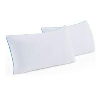Linenspa Pillow Queen Lot de 2 oreillers de lit en Mousse à mémoire de Forme déchiquetée - Oreiller de positionnement latéral et Dorsal Blanc