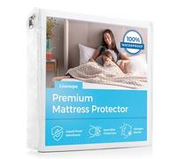 LINENSPA Protège-Matelas en Polyester Respirant et imperméable, Lavable en Machine et Passe au sèche-Linge, Protection de Style Drap-Housse pour Enfants, Adolescents et Adultes, King Size, Blanc